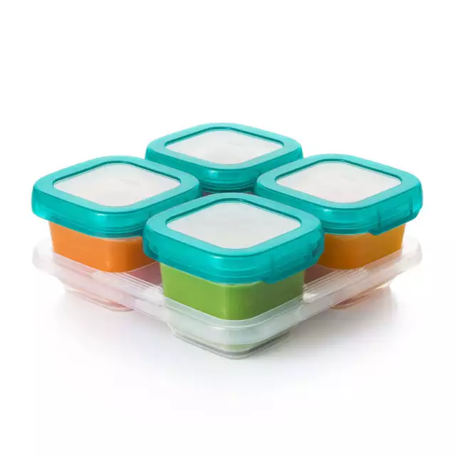 Oxo Tot Baby Blocks 6oz Freezer Storage Container Set 4Pc Teal With Clear Lid... 2