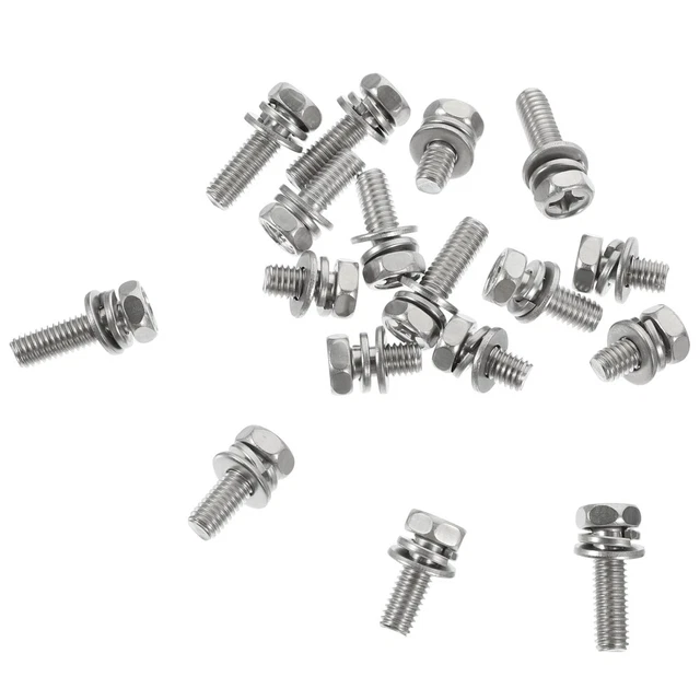 18 pz kit bulloni e dadi in acciaio inox bulloni moto testa esagonale
