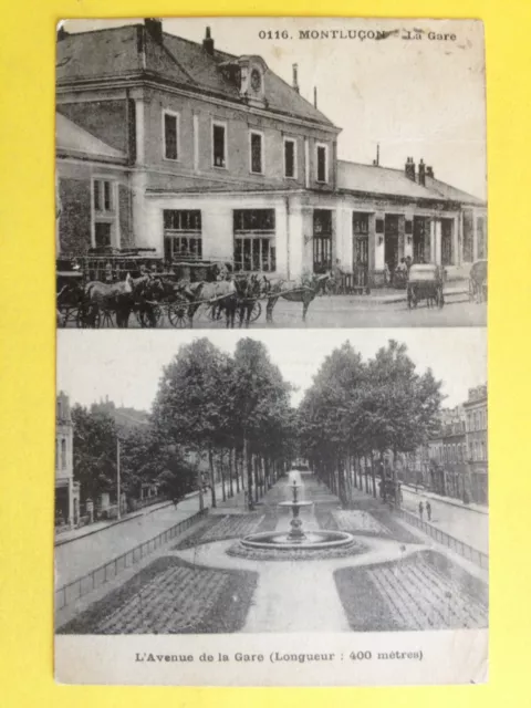 cpa Ecrite en 1921 Auvergne MONTLUÇON (Allier) La GARE et l'Avenue de la GARE