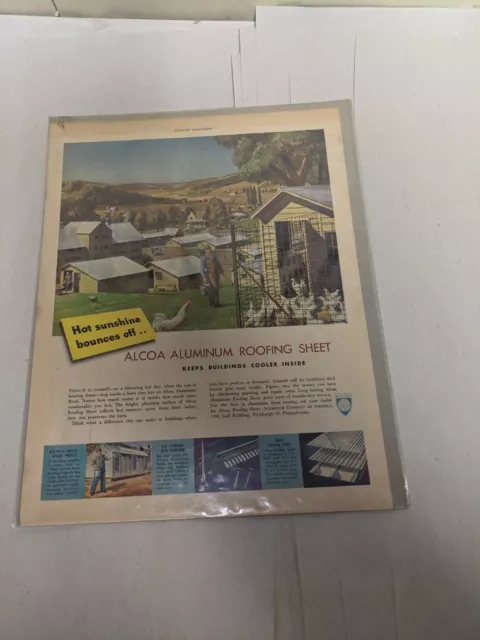 Country Gentleman Magazine Advertisement Alcoa Aluminum Roofing Sheet FREE SHIPP