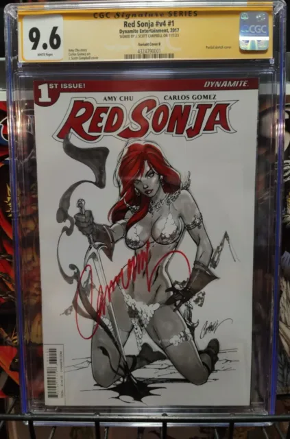 Red Sonja #v4 #1 CGC 9.6 SS (2017) - Campbell Variant - Signed J. Scott Campbell