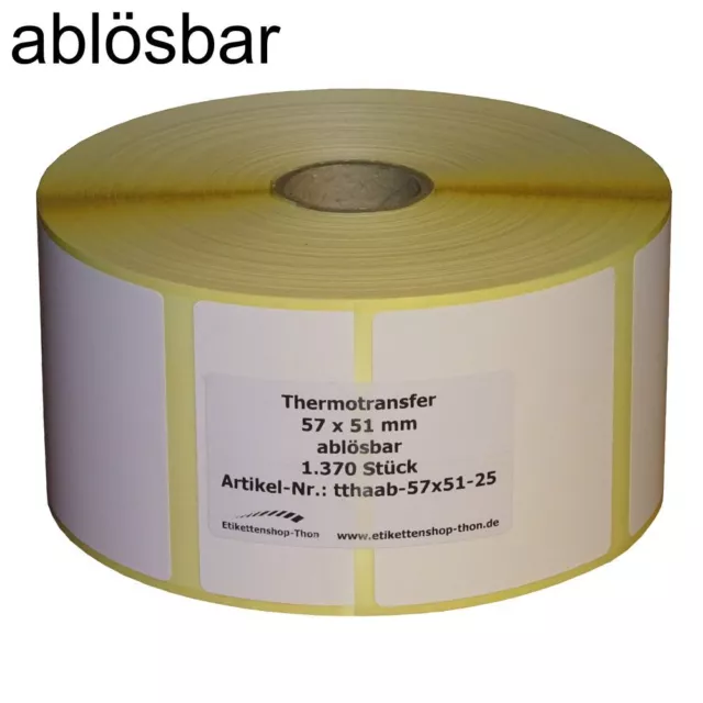 Rouleau d'étiquettes transfert thermique 76 - 51 diamètre 150mm