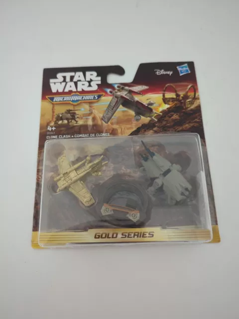 Star Wars VERY RARE Micro Machines GOLD SERIES Clone Clash GOLD GUNSHIP NEW