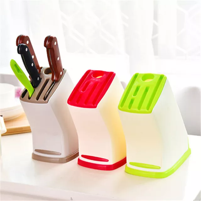 1pc Kitchen Multifunction Plastic Knife Storage Rack Block Holder Stand Mount