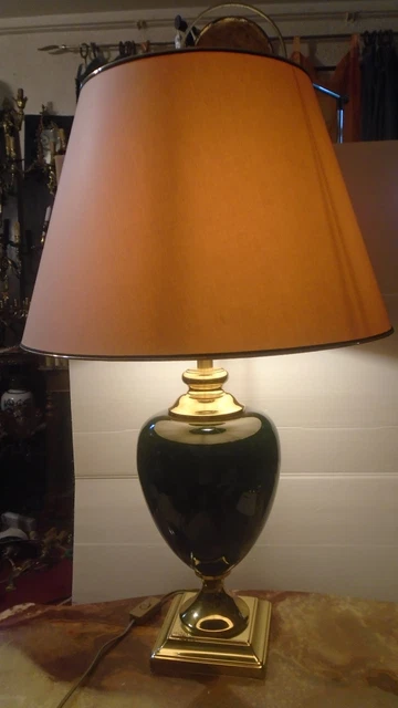 Lampe De Table Vintage Années 70 En Bronze - Forme œuf D'autruche - Style Barbier Charles - Très Bon état