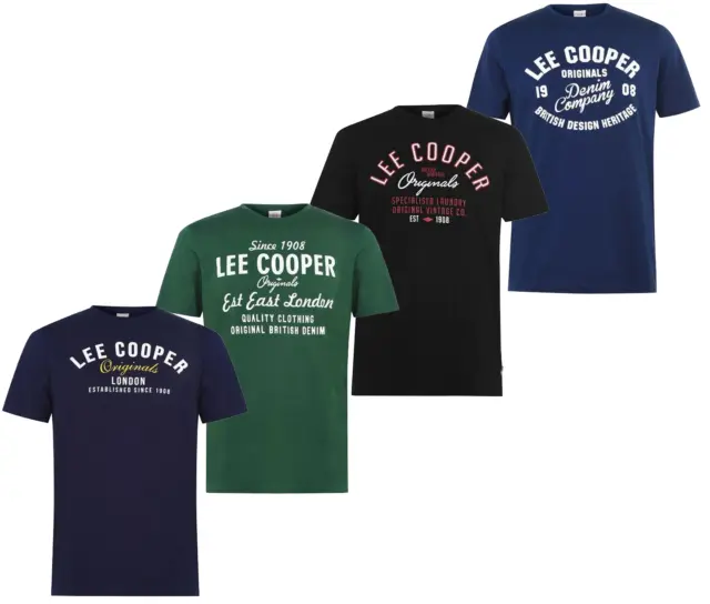 Lee Cooper Tee Shirt Homme Vintage Col Rond 100% Coton Du S Au 4Xl