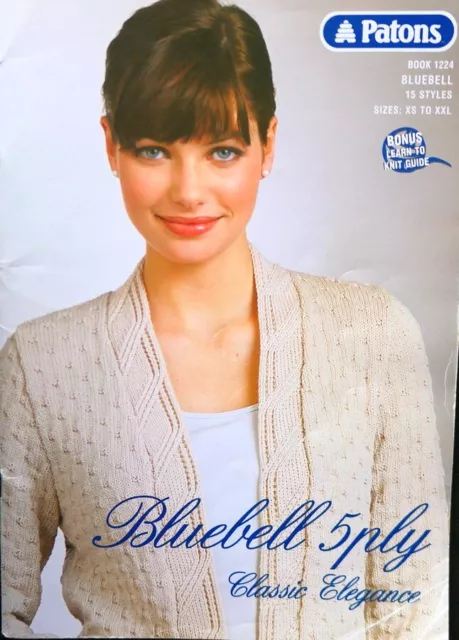 Patons #1224 Knitting Pattern book - Bluebell 5ply Classic Elegance - 15 Styles