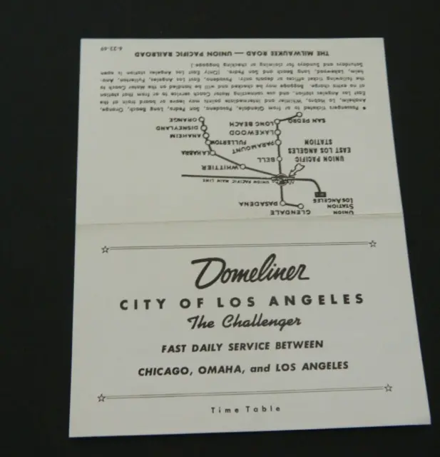 The Milwaukee Road Union Pacific Railroad The Challenger Timetable 1969