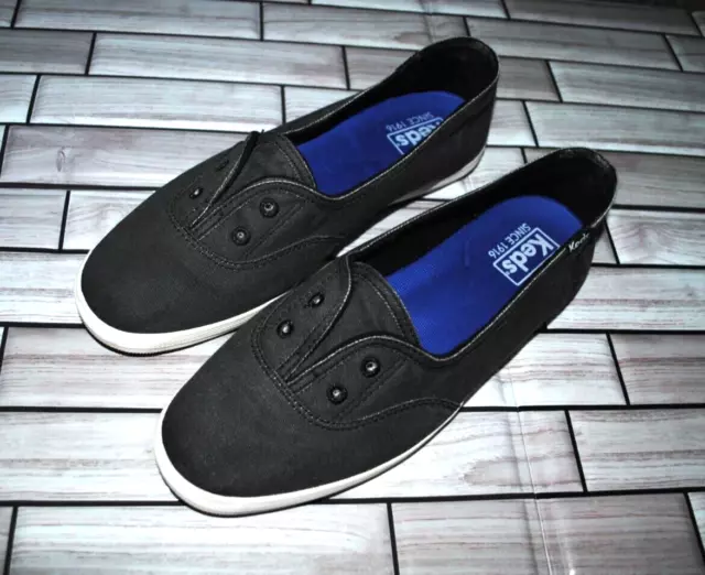 Keds Chillax Mini Twill Slip-On Sneaker Shoes Black Size 7.5