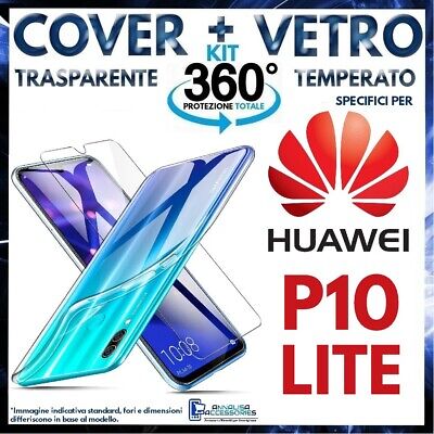 Pellicola VETRO TEMPERATO BLU COVER Fronte Retro 360° per HUAWEI P10 LITE /PLUS 