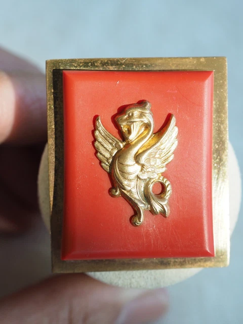 Magnifique Broche Art Déco En Métal Doré - Hippocampes Par Jean Painlevé - Vintage Français