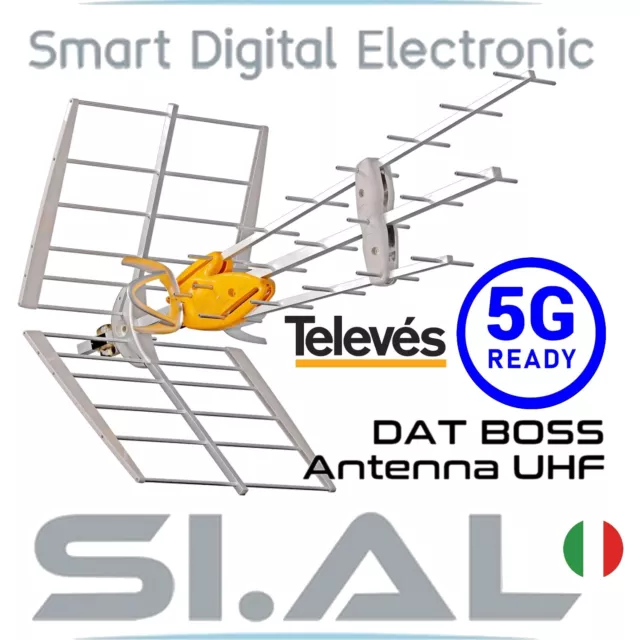 Antenna TV Televes DATBOSS banda UHF 5G READY LTE700 ALLUMINIO