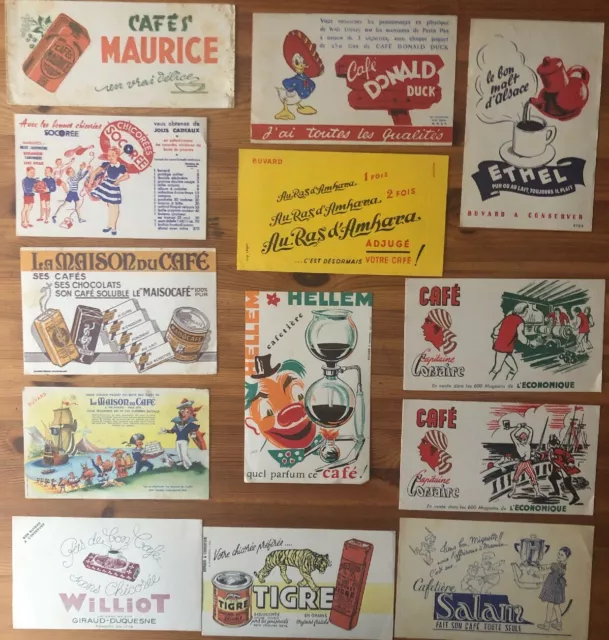 13 BUVARDS Rares Sur Le Thème Café