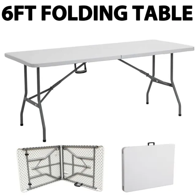 6Ft Folding Table Trestle Camping Party Picnic Bbq Stall Garden Indoor Outdoor