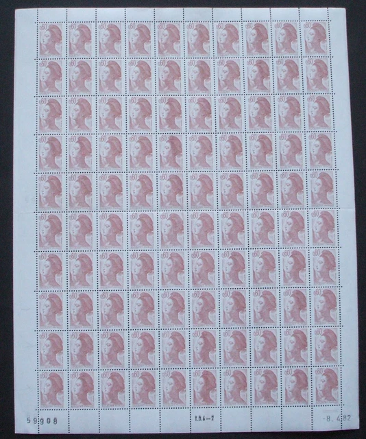 n°2239 N** en feuille complète: Liberté de Delacroix (faciale 9,2€)