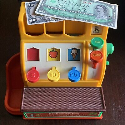 Fisher Price Cash Register Coins Plastic Working Bell Authentic Vintage 1974