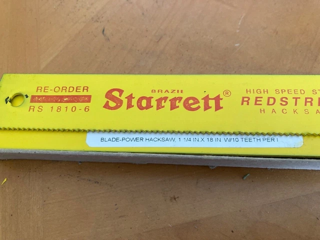 Starrett Redstripe High Speed Power Hacksaw CAT . No RS1810-6 