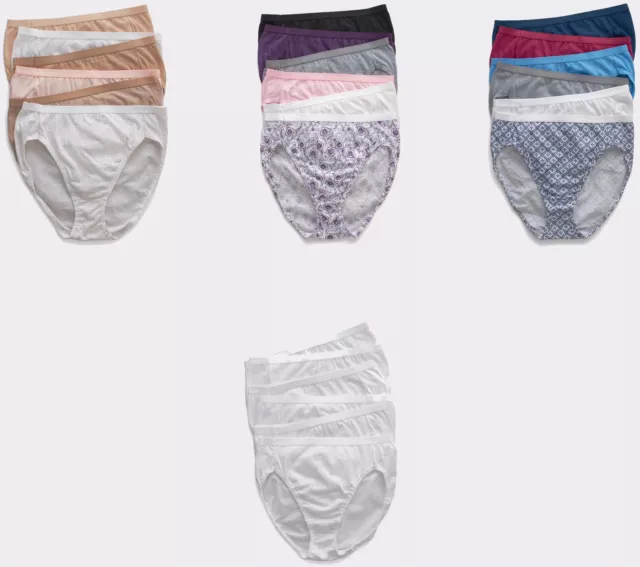Hanes Women's Ultimate Hi-Cut Breathable Cotton Panties 6 Pack Size 7/L  Tagless