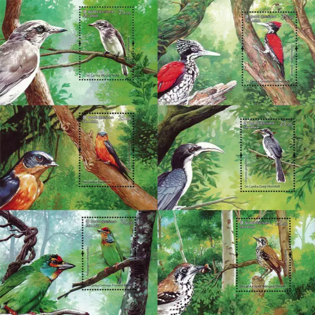 Sri Lanka Stamps Endemic Birds of Sri Lanka Mini Sheet Set 2021 mnh collection