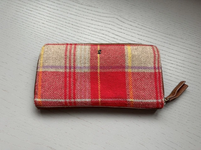 JOULES FAIRFORD TWEED Red Check Purse RRP 39.95 11.99