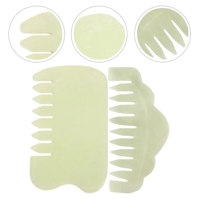2 Pcs Jade Kamm Xiuyu Massagekämme Für Die Kopfhaut Schabekamm Den