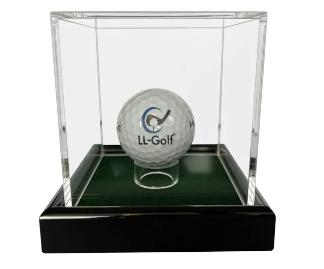Golfball Acryl Vitrine / Showcase / Acrylvitrine / Schaukasten mit grünen Samt