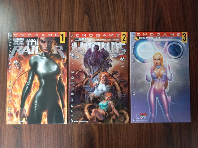 Tomb Raider (Vol 1) 25, Witchblade 60, Evo 1 "Endgame" (Death of Lara Croft)
