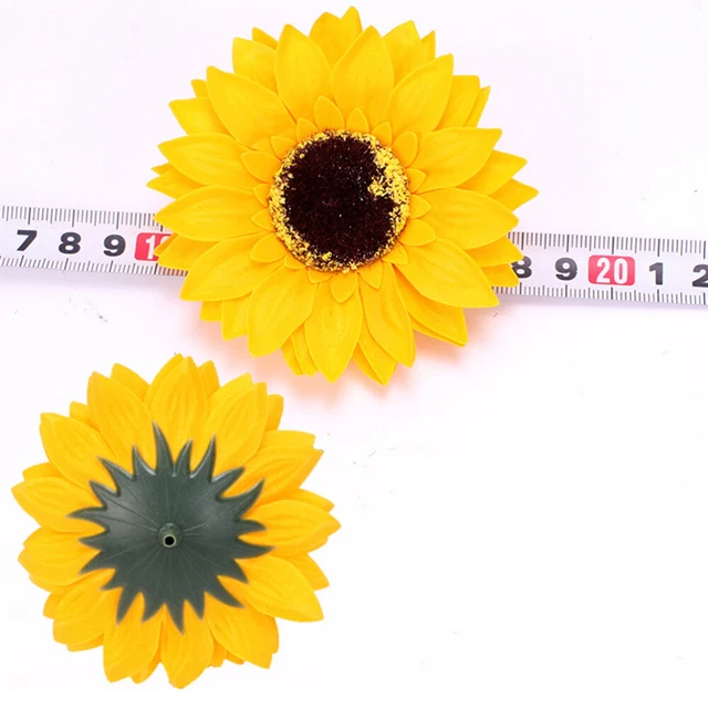 25 piezas/juego de flores artificiales falsas amarillas florales a granel para decoración de bodas