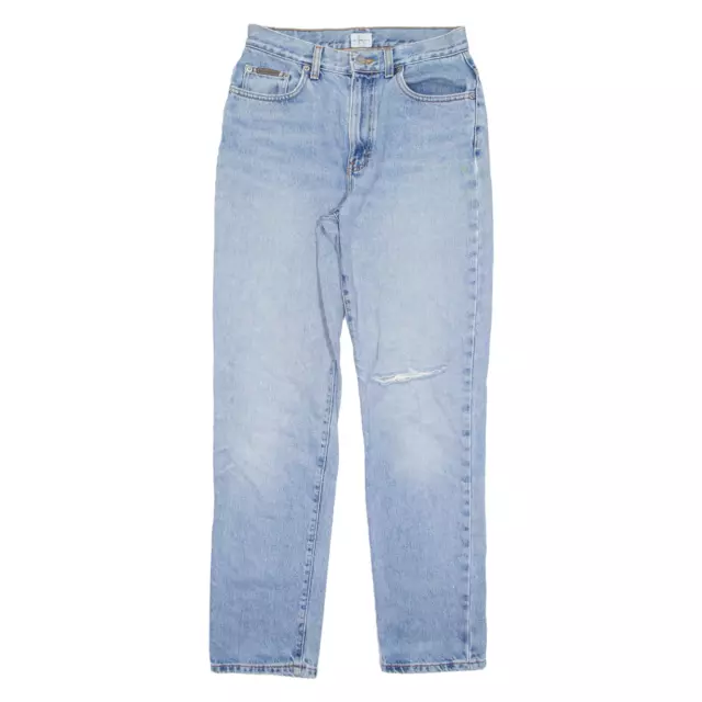 Jeans CALVIN KLEIN effetto invecchiato blu denim regolari dritti donna W26 L30