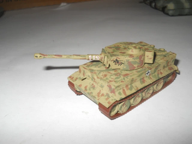 ROCO MINITANK 3 Wwii German Tiger Tank, Camo Painted Tank Built Decaled