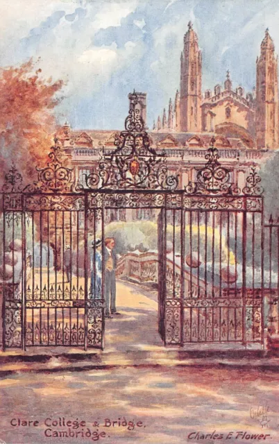 Cpa Illustrateur / Signature / Charles Flower / Clara College And Cambridge