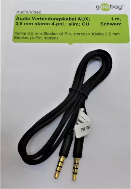 3,5mm AUX Klinkenstecker Kabel IPOD/MP3 AUDIOKABEL 1m Lautsprecherkabel 248269