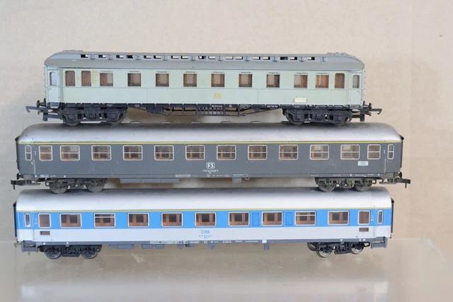 FLEISCHMANN ROWA LILIPUT RAKE of 3 DR FS OBB 1st 2nd CLASS EXPRESS ...