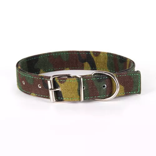 Dogs Collar Adjustable Pet Collars Brown Green Canvas Pet Buckle Dog Accessories