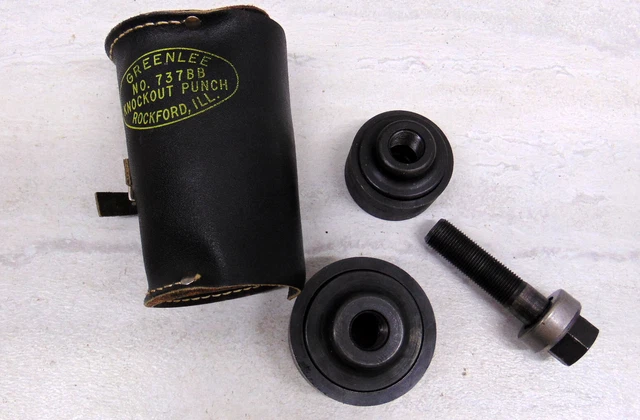 Greenlee 737BB Knockout Punch Set With Leather Case 1-1/2" & 2" Knockout Punches