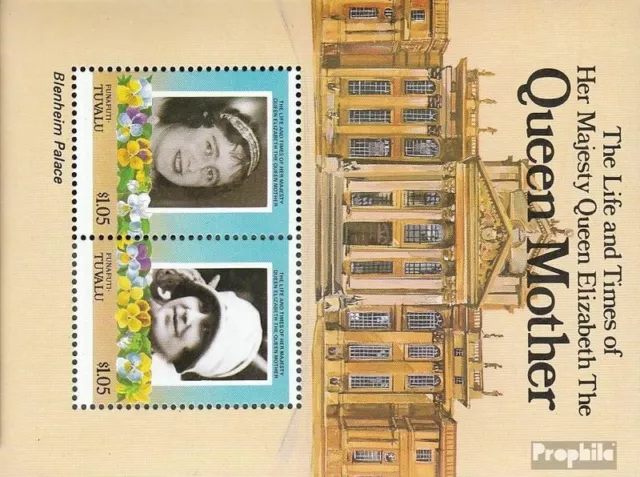 Tuvalu-Funafuti Block1 (kompl.Ausg.) postfrisch 1985 Königinmutter Elisabeth