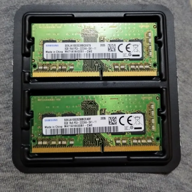 Samsung 2 x 8GB DDR4 3200MHz SODIMM PC4-25600 CL22 1Rx8 1.2V 260-Pin SO-DIMM RAM