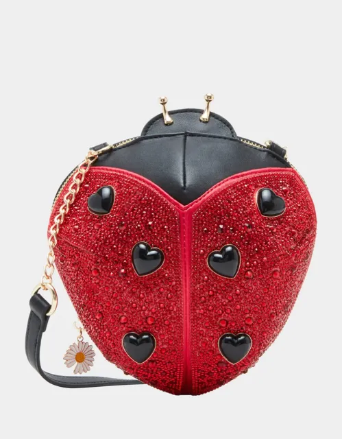 Betsey Johnson Kitsch Lady In Red Lady Bug Crossbody Bag New Sealed