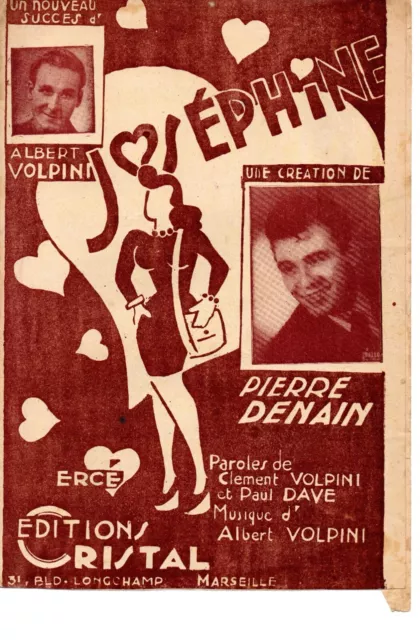 Partition 1944 Chant piano accordéon - Joséphine, fox d'Albert VOLPINI -  DENAIN