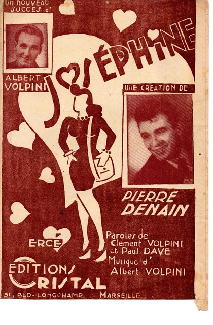 Partition 1944 Chant piano accordéon - Joséphine, fox d'Albert VOLPINI -  DENAIN