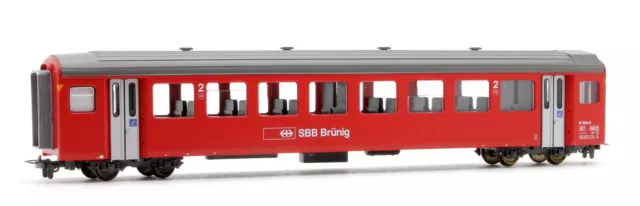 BEMO HOm GAUGE 3271 434 SBB BRUNIG RED 2ND CLASS PASSENGER COACH B 304 (BM4)