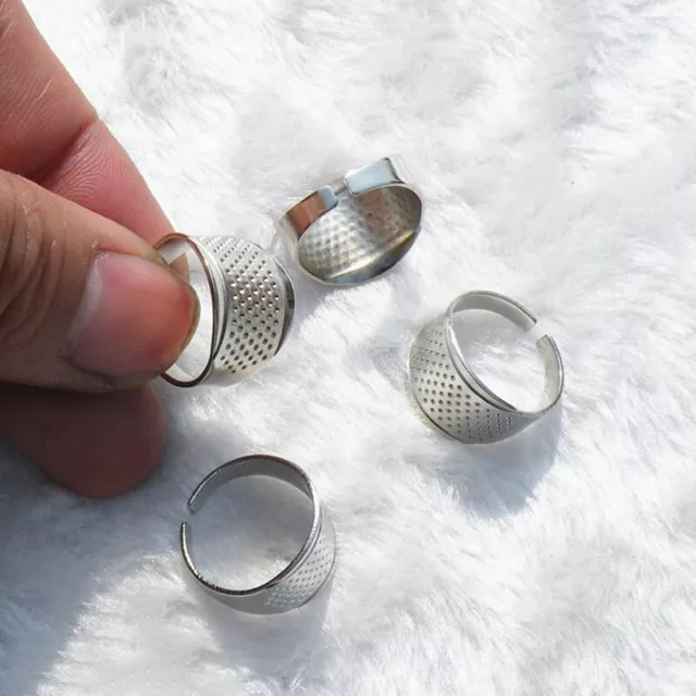 METAL METAL THIMBLE Silver Leather Thimble 6Pcs Sewing Thimble Embroidery  $5.63 - PicClick AU