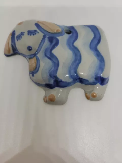 Vintage MA Hadley Pottery Lamb Sheep Ornament Wall Hanging RARE