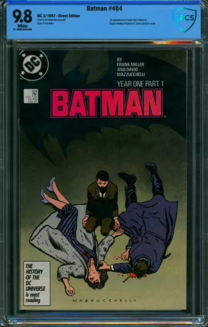 Batman #404 🌟 CBCS 9.8 🌟 Frank Miller "Year One" Story DC Comic 1987