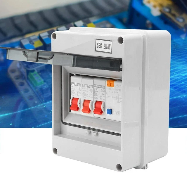 2 WAY GARAGE Consumer Unit Electric Fuse Box Circuit Breakers Garage