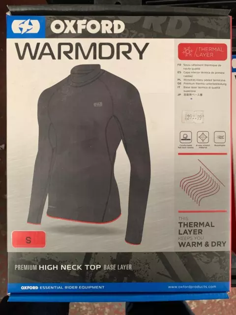 Oxford Thermal Warm Dry High Neck Motorcycle Base Layer Bike Under Top Shirt