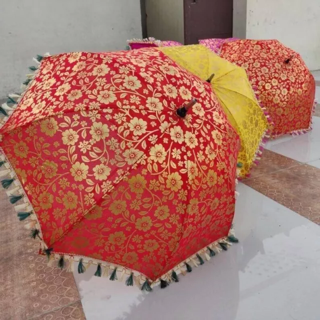 Wholesale Lot Of Indian Decorative Umbrella Vintage Handmade Sun Parasol Decor