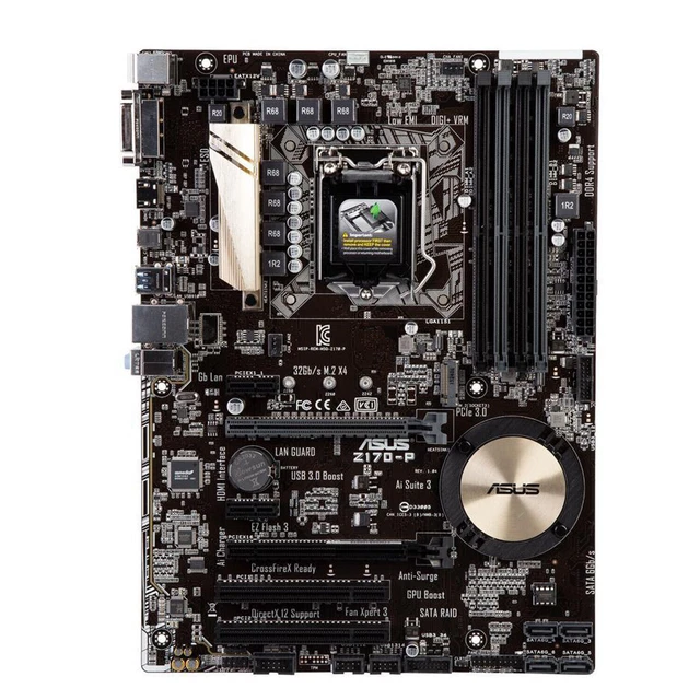 ASUS Z170-P Motherboard Intel Z170 LGA 1151 DDR4 USB 3.1 DVI ATX M.2 Core USB3.0