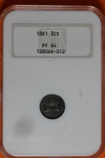 1861- ANACS 3CS Three Cent Silver #B40610 1861- ANACS 3CS Three Cent Silver #B40610
