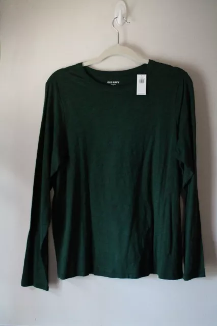 Old Navy Womens Slub Knit Everywhere Crewneck Tee Size Dark Green L Large NWT